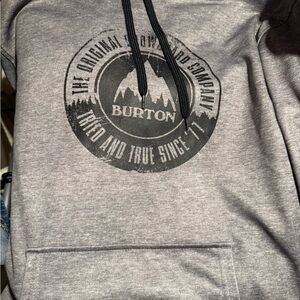 Burton Light Gray Hoodie with Logo Tag